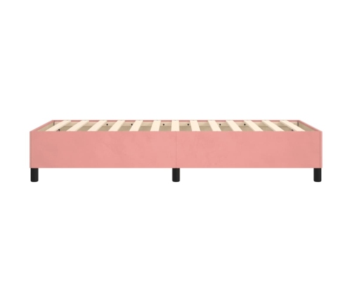 Estructura de cama de terciopelo rosa 90x190 cm