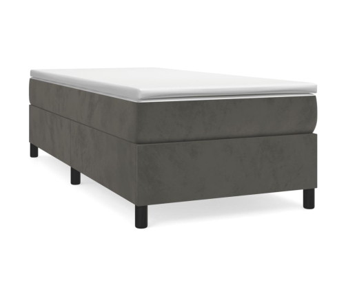 Estructura de cama de terciopelo gris oscuro 90x200 cm