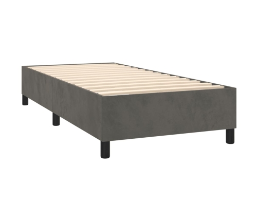 Estructura de cama de terciopelo gris oscuro 90x200 cm