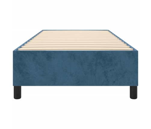 Estructura de cama sin colchón terciopelo azul oscuro 90x200 cm