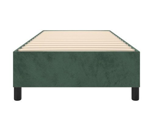 Estructura cama sin colchón terciopelo verde oscuro 100x200 cm
