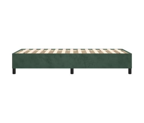 Estructura cama sin colchón terciopelo verde oscuro 100x200 cm