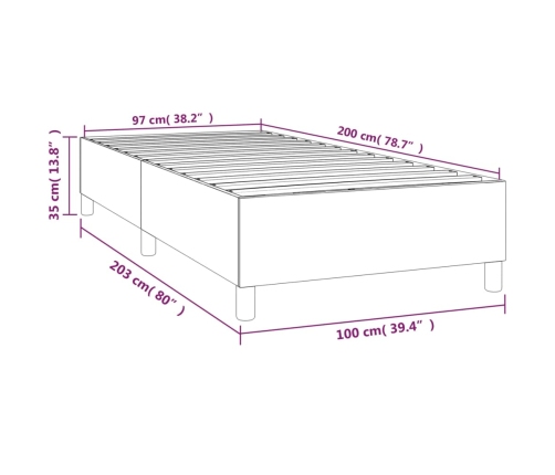 Estructura cama sin colchón terciopelo verde oscuro 100x200 cm