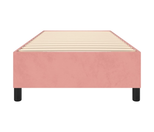 Estructura de cama sin colchón terciopelo rosa 100x200 cm