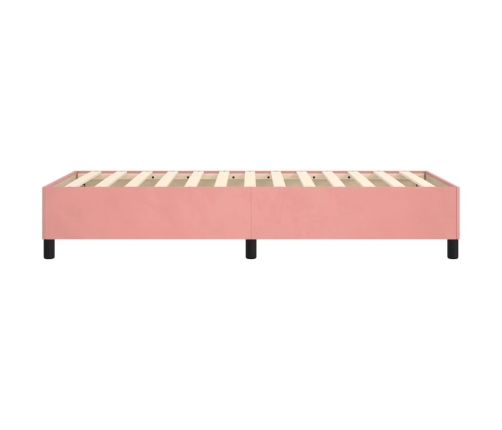 Estructura de cama sin colchón terciopelo rosa 100x200 cm