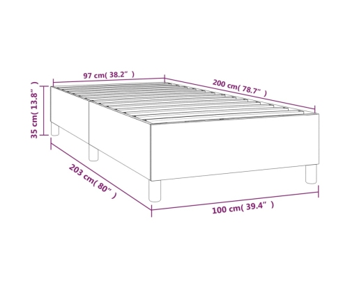 Estructura de cama sin colchón terciopelo rosa 100x200 cm