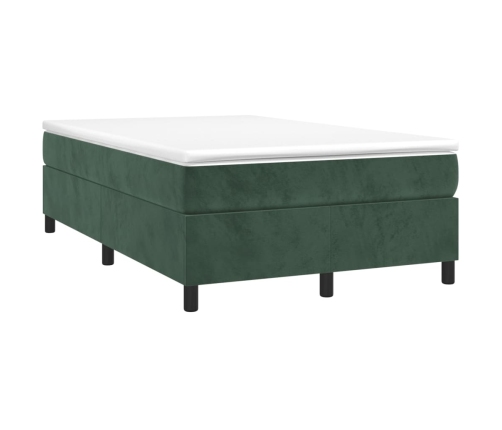 Estructura cama sin colchón terciopelo verde oscuro 120x200 cm