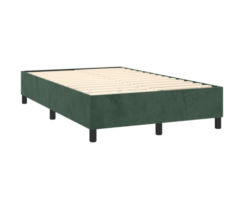 Estructura cama sin colchón terciopelo verde oscuro 120x200 cm