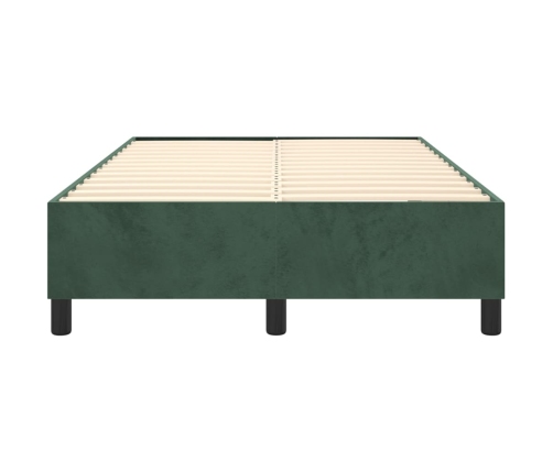 Estructura cama sin colchón terciopelo verde oscuro 120x200 cm