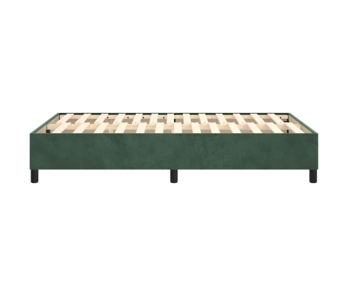 Estructura cama sin colchón terciopelo verde oscuro 120x200 cm