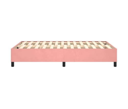 Estructura de cama de terciopelo rosa 120x200 cm