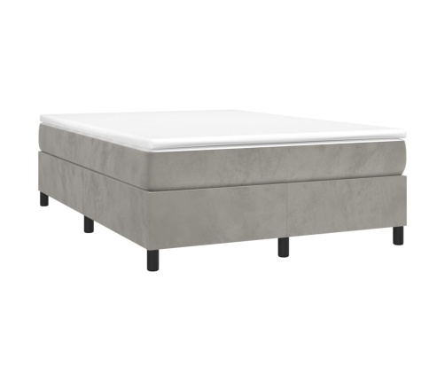 Estructura de cama sin colchón terciopelo gris claro 140x190 cm