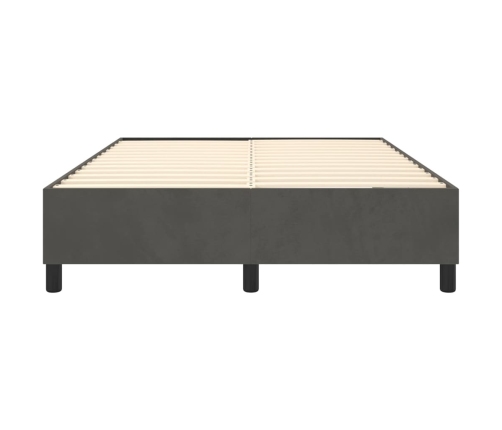 Estructura de cama de terciopelo gris oscuro 140x190 cm