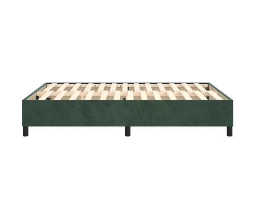 Estructura cama sin colchón terciopelo verde oscuro 140x190 cm