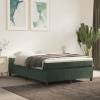 Estructura cama sin colchón terciopelo verde oscuro 140x190 cm