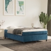 Estructura de cama sin colchón terciopelo azul oscuro 140x190cm