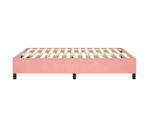 Estructura de cama sin colchón terciopelo rosa 140x190 cm