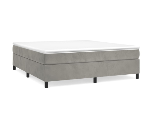 vidaXL Estructura de cama de terciopelo gris claro 160x200 cm