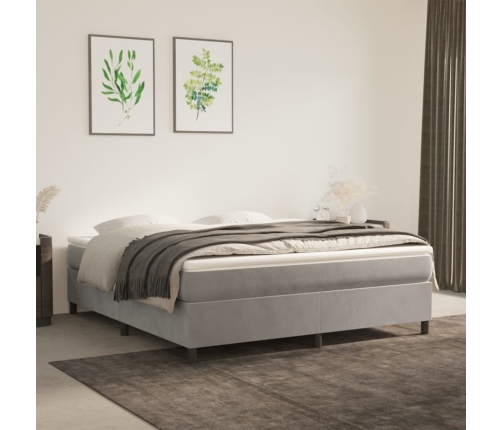 vidaXL Estructura de cama de terciopelo gris claro 160x200 cm