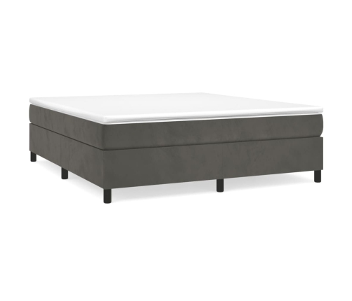 Estructura de cama sin colchón terciopelo gris oscuro 160x200cm
