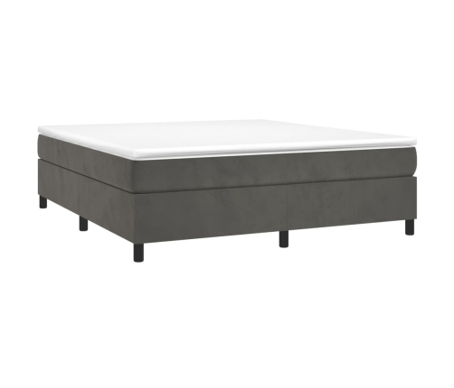 Estructura de cama sin colchón terciopelo gris oscuro 160x200cm