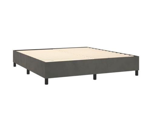 Estructura de cama sin colchón terciopelo gris oscuro 160x200cm