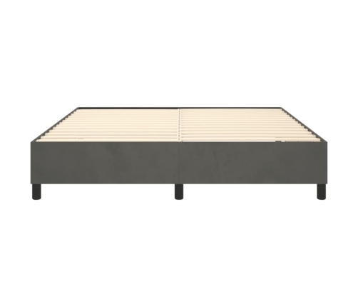 Estructura de cama sin colchón terciopelo gris oscuro 160x200cm