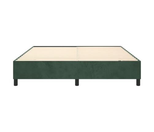 Estructura cama sin colchón terciopelo verde oscuro 160x200 cm