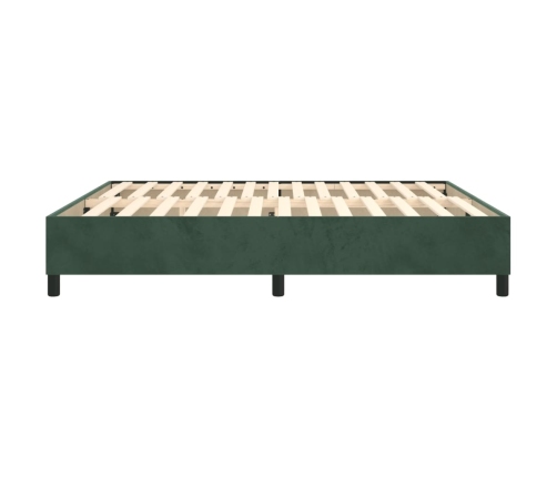 Estructura cama sin colchón terciopelo verde oscuro 160x200 cm