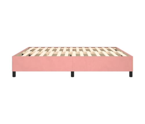 Estructura de cama de terciopelo rosa 160x200 cm