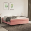 Estructura de cama de terciopelo rosa 160x200 cm