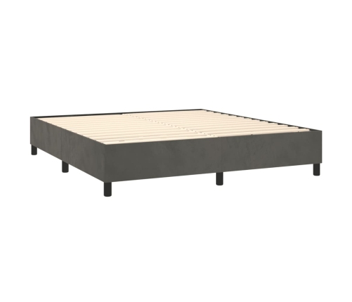 Estructura de cama de terciopelo gris oscuro 180x200 cm