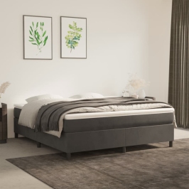 Estructura de cama sin colchón terciopelo gris oscuro 180x200cm