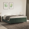 Estructura cama sin colchón terciopelo verde oscuro 180x200 cm