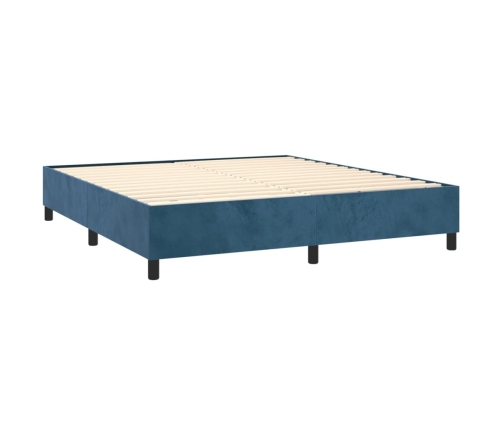 Estructura de cama sin colchón terciopelo azul oscuro 180x200cm