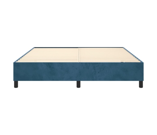 Estructura de cama sin colchón terciopelo azul oscuro 180x200cm