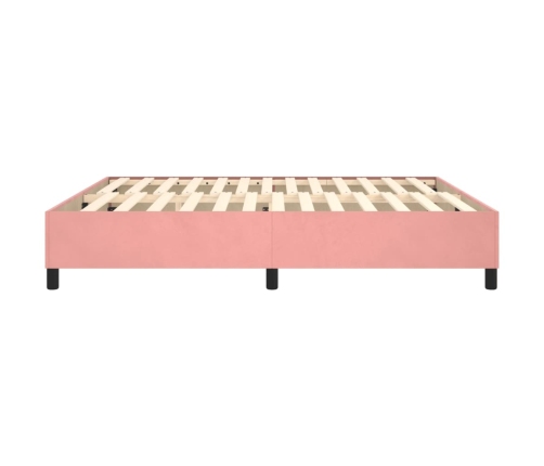 Estructura de cama sin colchón terciopelo rosa 180x200 cm