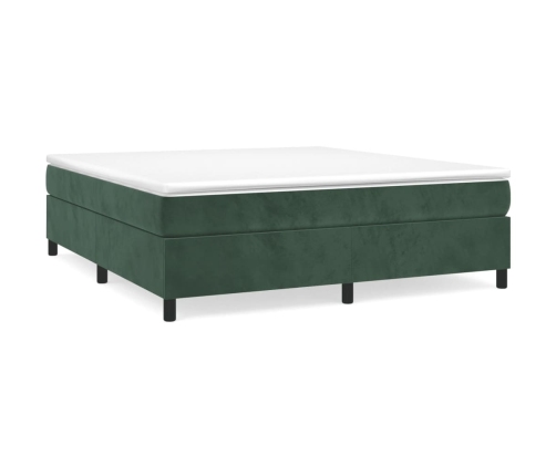 Estructura cama sin colchón terciopelo verde oscuro 200x200 cm