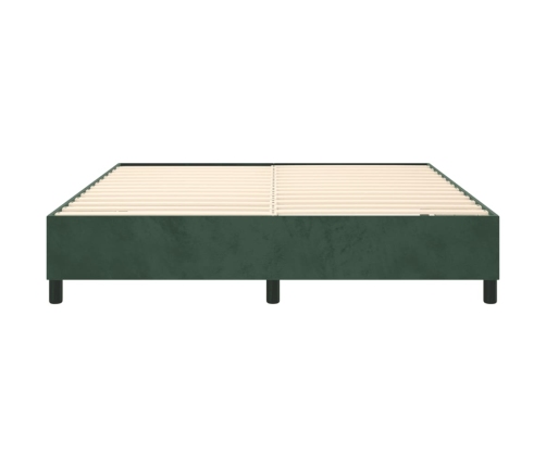 Estructura cama sin colchón terciopelo verde oscuro 200x200 cm