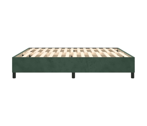 Estructura cama sin colchón terciopelo verde oscuro 200x200 cm