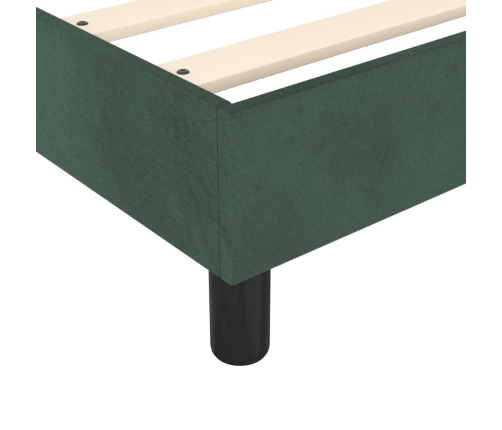 Estructura cama sin colchón terciopelo verde oscuro 200x200 cm