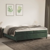 Estructura cama sin colchón terciopelo verde oscuro 200x200 cm