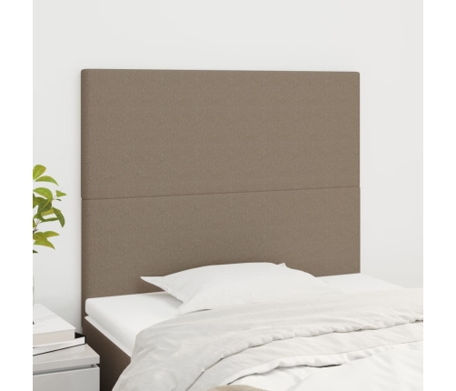 vidaXL Cabeceros 2 unidades de tela gris taupe 90x5x78/88 cm