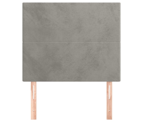 Cabeceros 2 unidades de terciopelo gris claro 90x5x78/88 cm