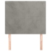 Cabeceros 2 unidades de terciopelo gris claro 90x5x78/88 cm