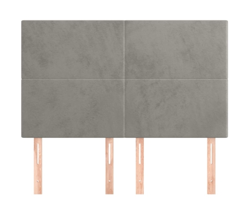 Cabeceros 4 unidades terciopelo gris claro 72x5x78/88 cm