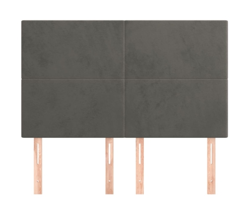 Cabeceros 4 unidades terciopelo gris oscuro 72x5x78/88 cm