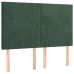 vidaXL Cabeceros 4 unidades terciopelo verde oscuro 72x5x78/88 cm