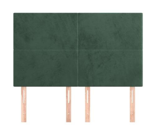 vidaXL Cabeceros 4 unidades terciopelo verde oscuro 72x5x78/88 cm