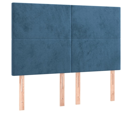 Cabeceros 4 unidades terciopelo azul oscuro 72x5x78/88 cm